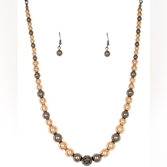 NWT Brown & Grey Pear Necklaces & Earrings Set - Picture 3 of 4